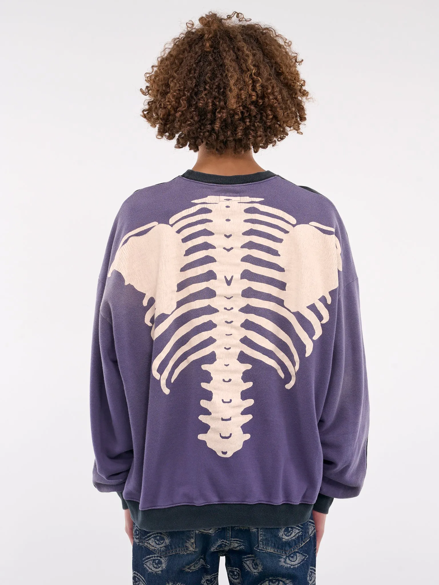 2Tone Bone Knit Sweater (EK-1139LCA-BLACK-PURPLE)