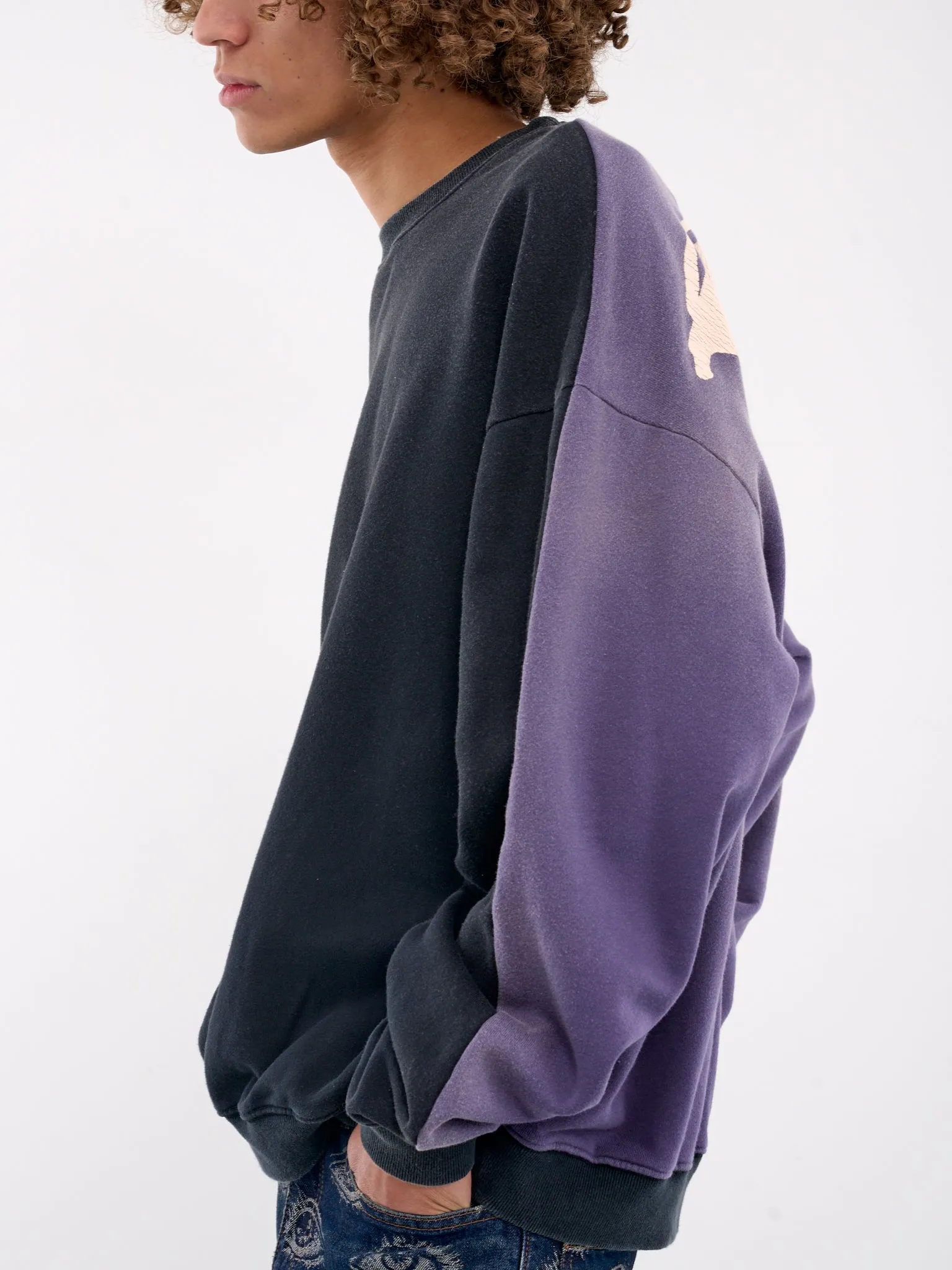 2Tone Bone Knit Sweater (EK-1139LCA-BLACK-PURPLE)