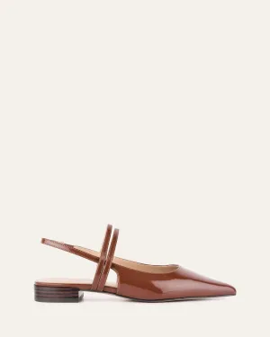 ASTRID DRESS FLATS CHESTNUT PATENT