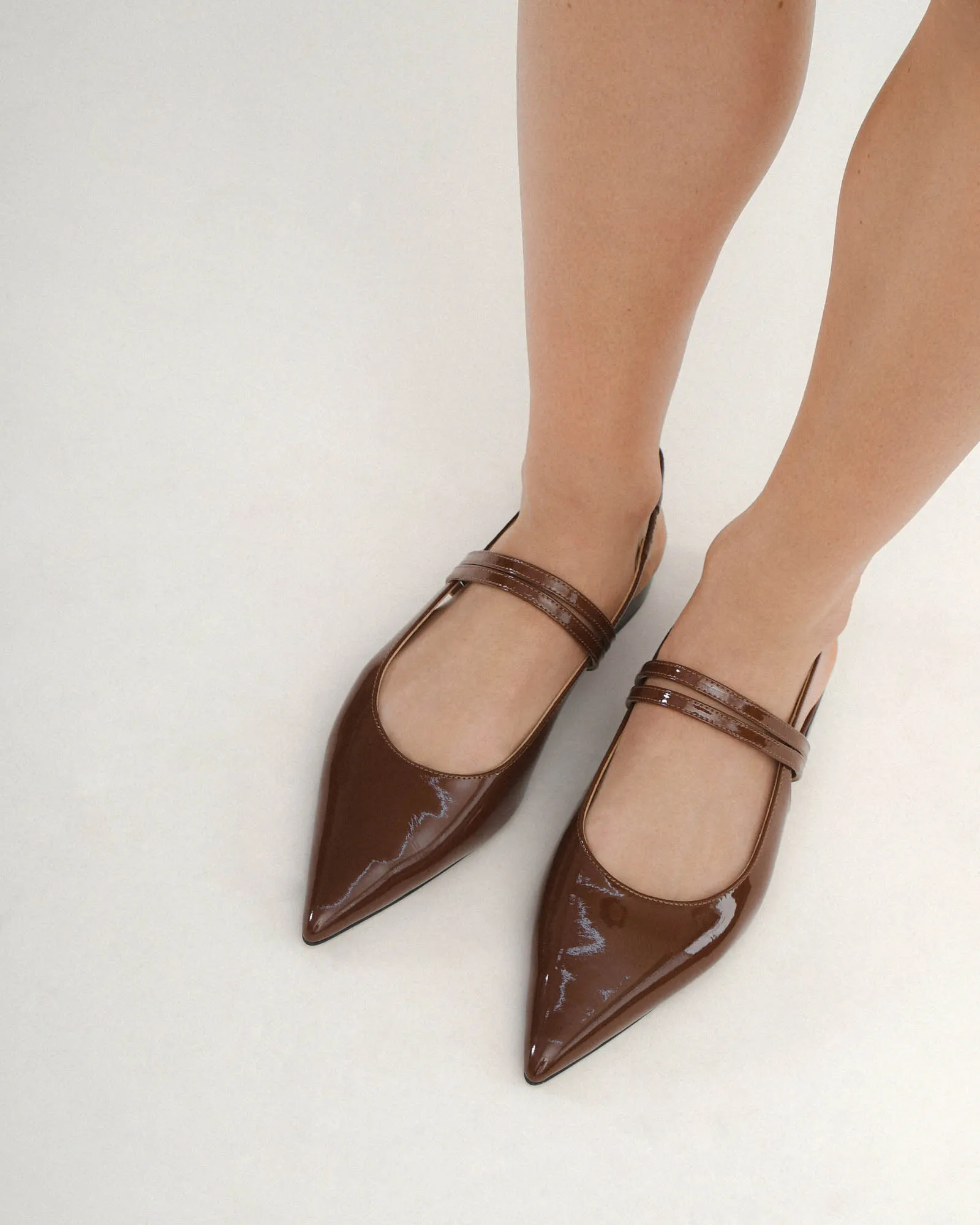 ASTRID DRESS FLATS CHESTNUT PATENT