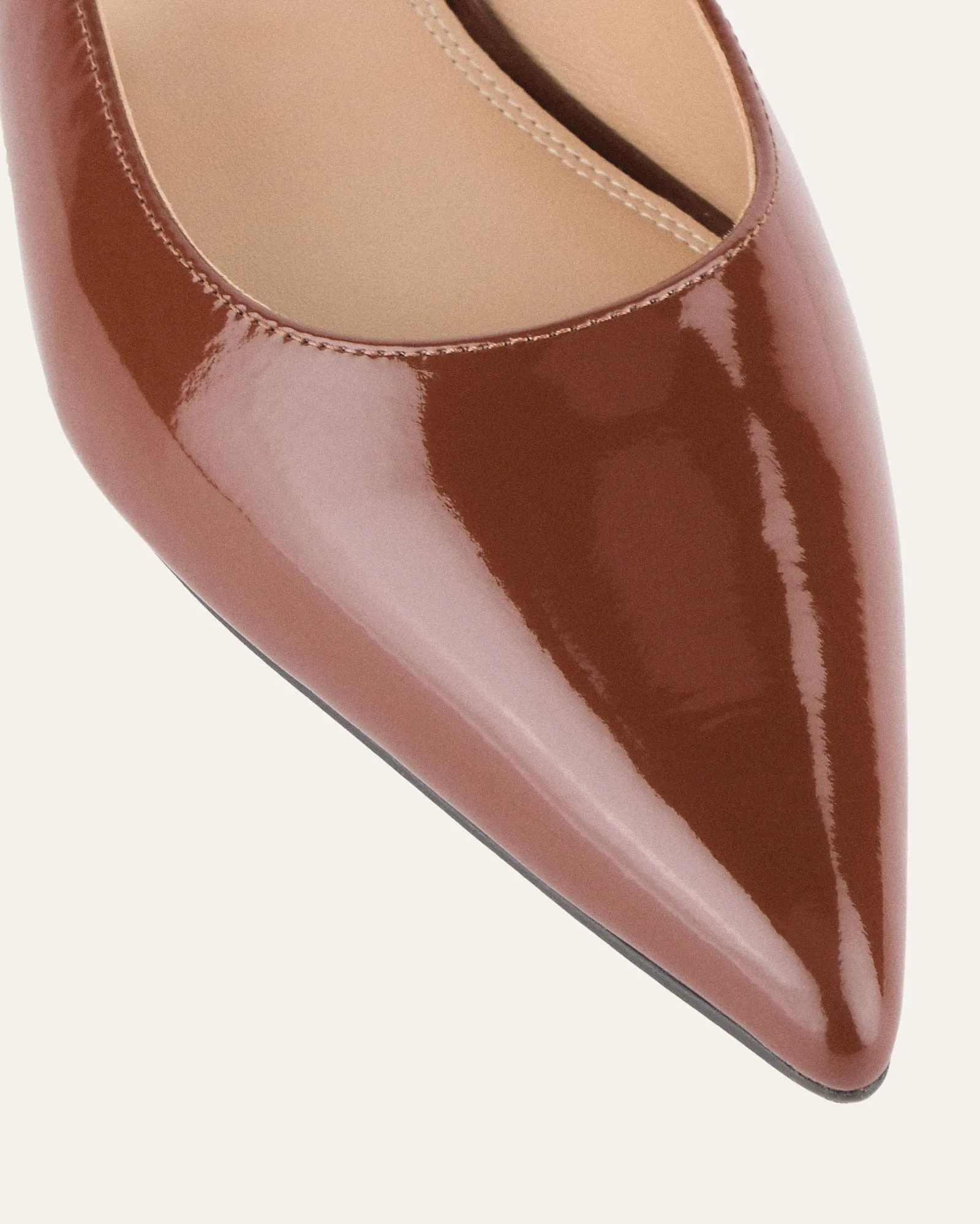 ASTRID DRESS FLATS CHESTNUT PATENT