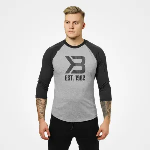 Better Bodies Mens Baseball Tee - Grey Melange-Antracite