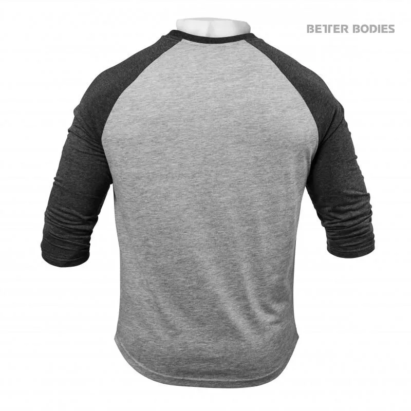 Better Bodies Mens Baseball Tee - Grey Melange-Antracite