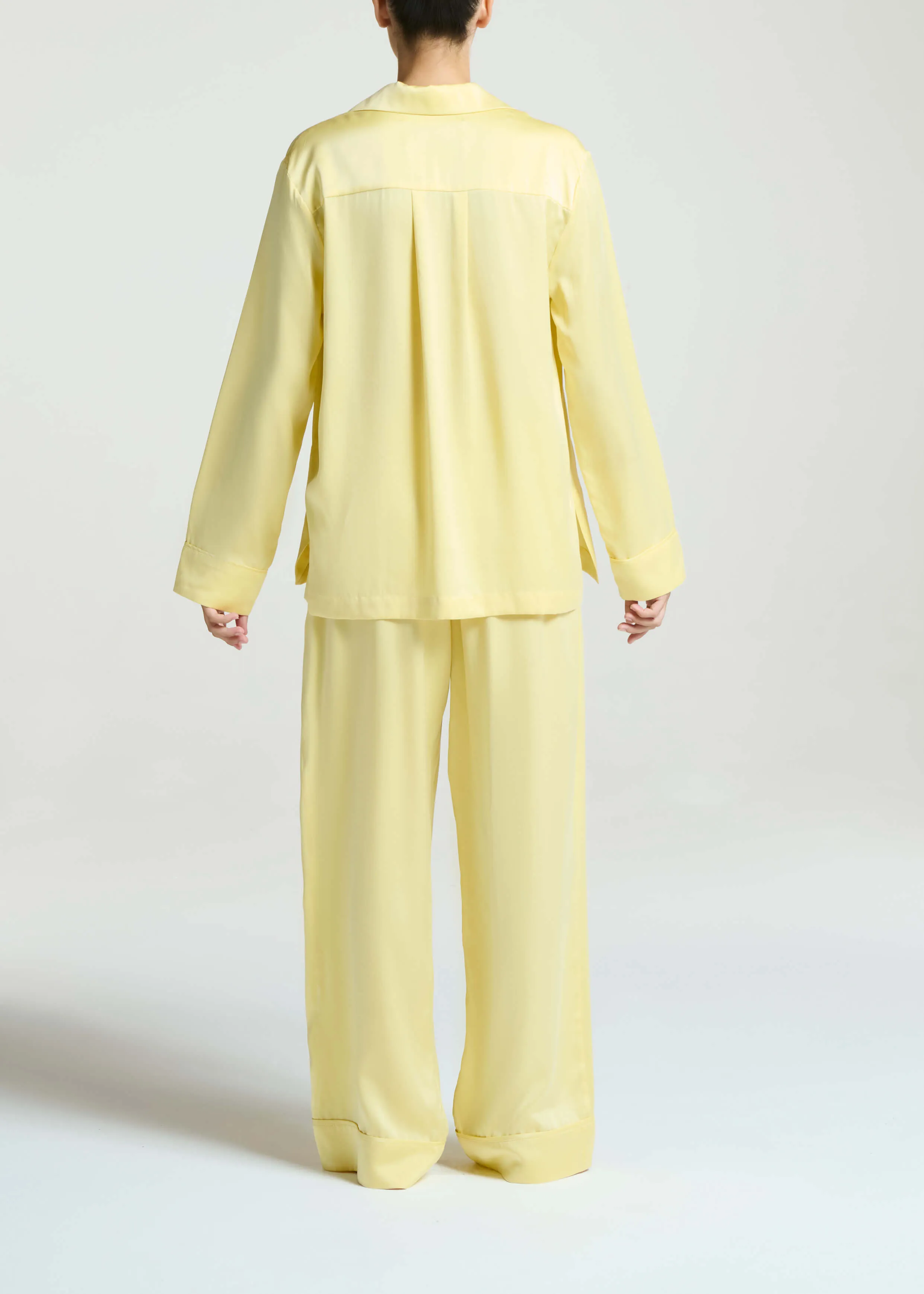 Beverly Shirt Lemon Silk Charmeuse