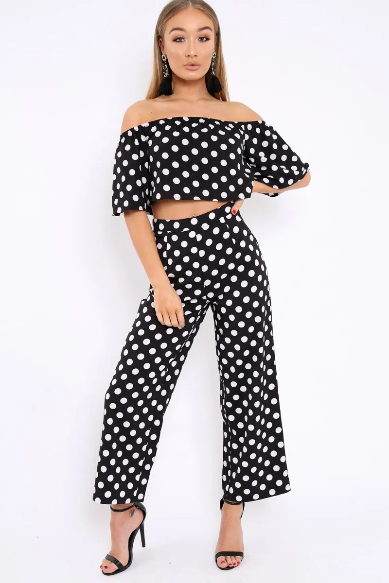 Black Polka Dot Co-Ord Set - Iselle