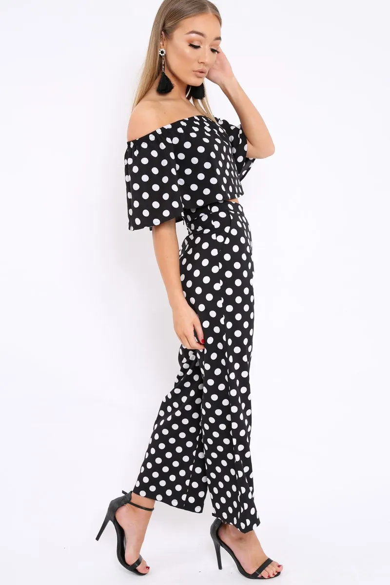 Black Polka Dot Co-Ord Set - Iselle