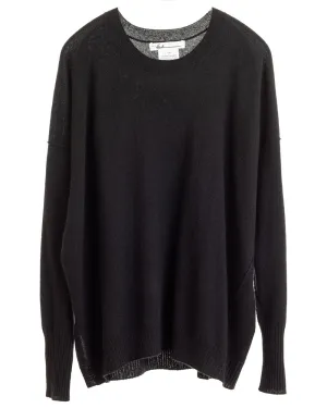 Black Relaxed Luxe Crewneck Pullover