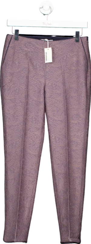 Boden Mauve Jacquard Trousers UK 8P