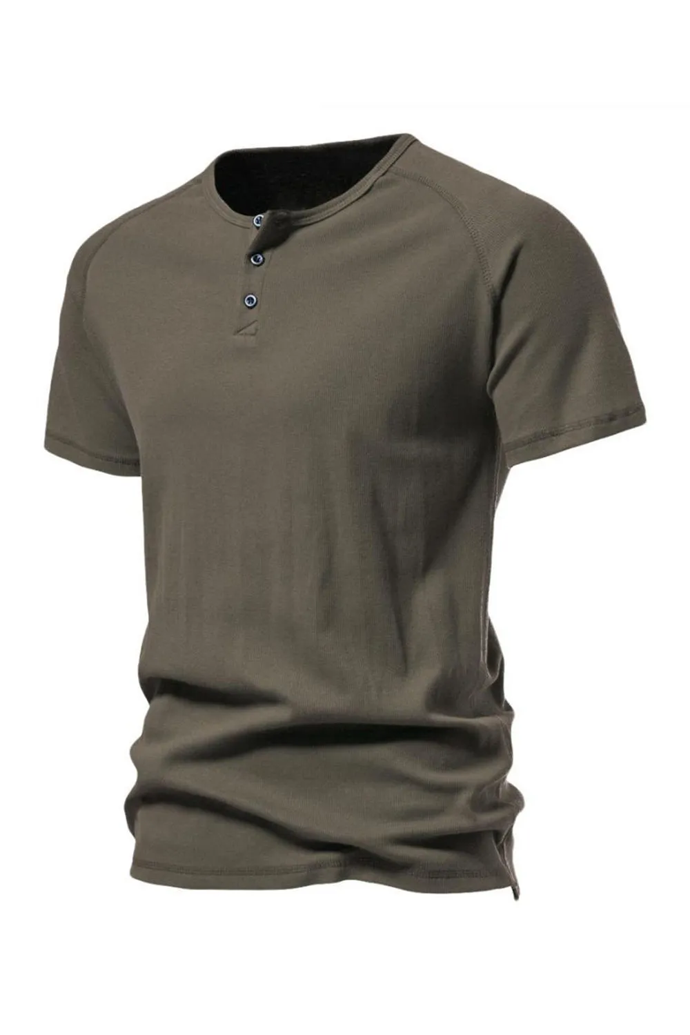 Buttons Summer Short Sleeves Casual Men's T-shirt