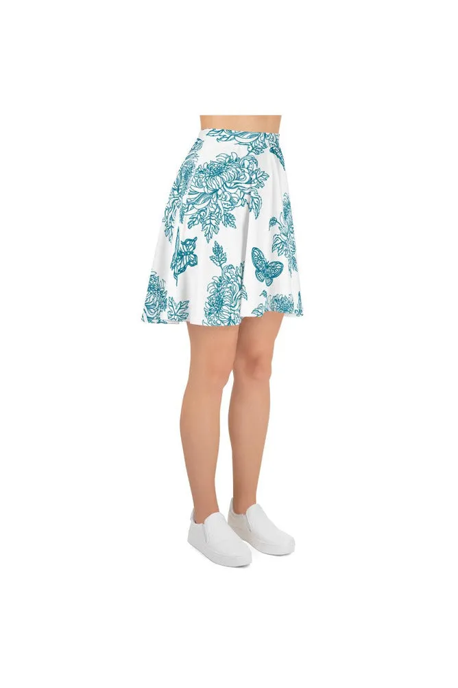 Chrysanthemum & Butterflies Skater Skirt