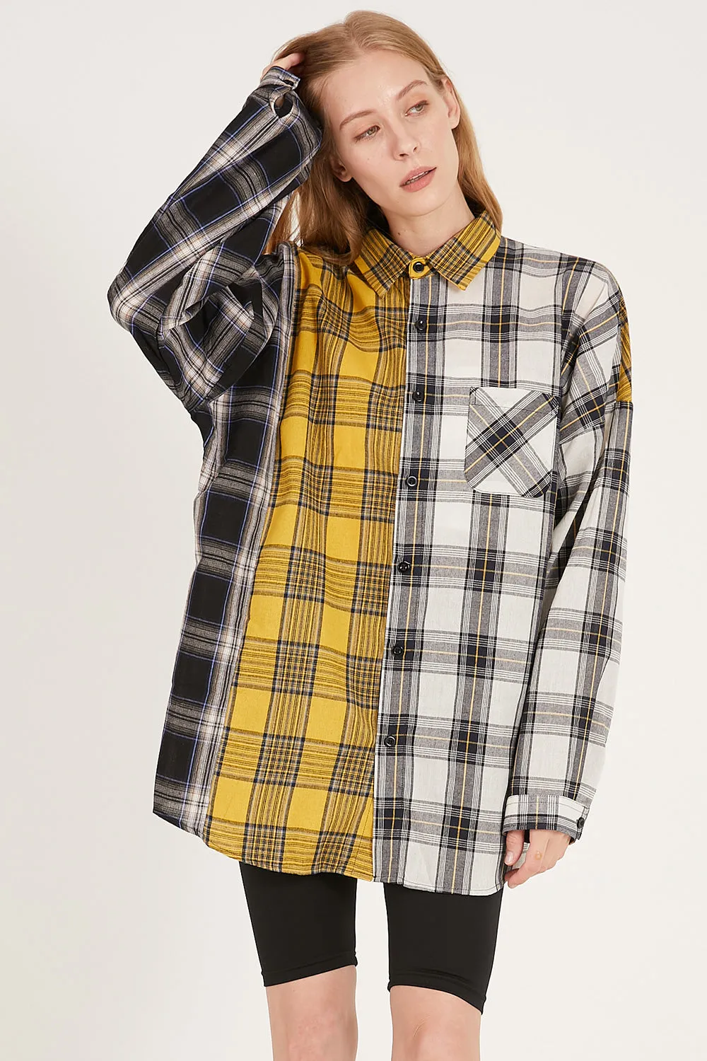 Clara Multi Color Plaid Oversized Shirt