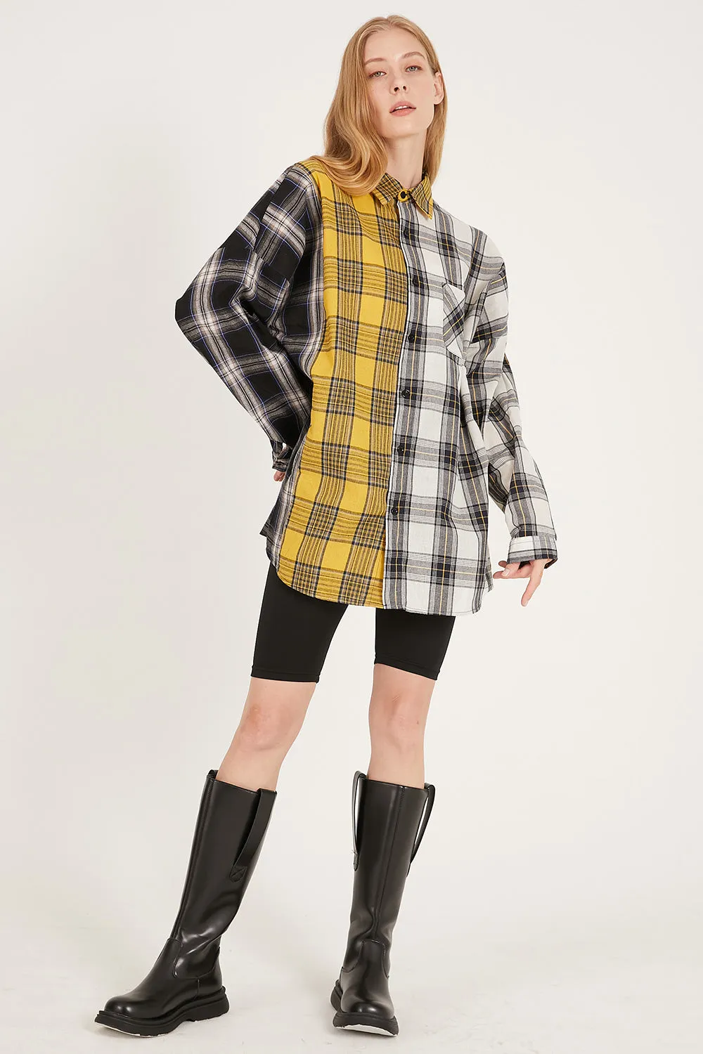 Clara Multi Color Plaid Oversized Shirt