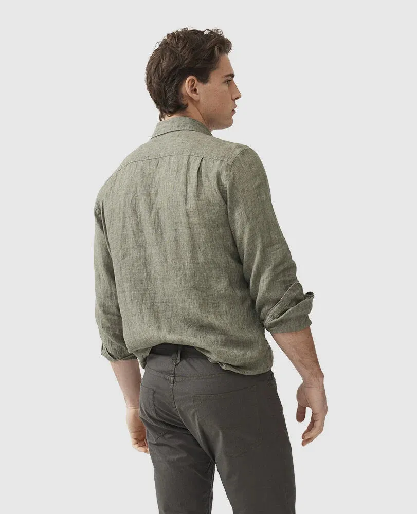 Coromandel Linen Shirt - Kelp