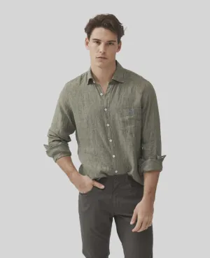 Coromandel Linen Shirt - Kelp