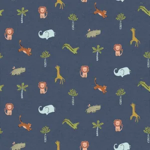 Cotton Jersey Melange  - Jungle Animals