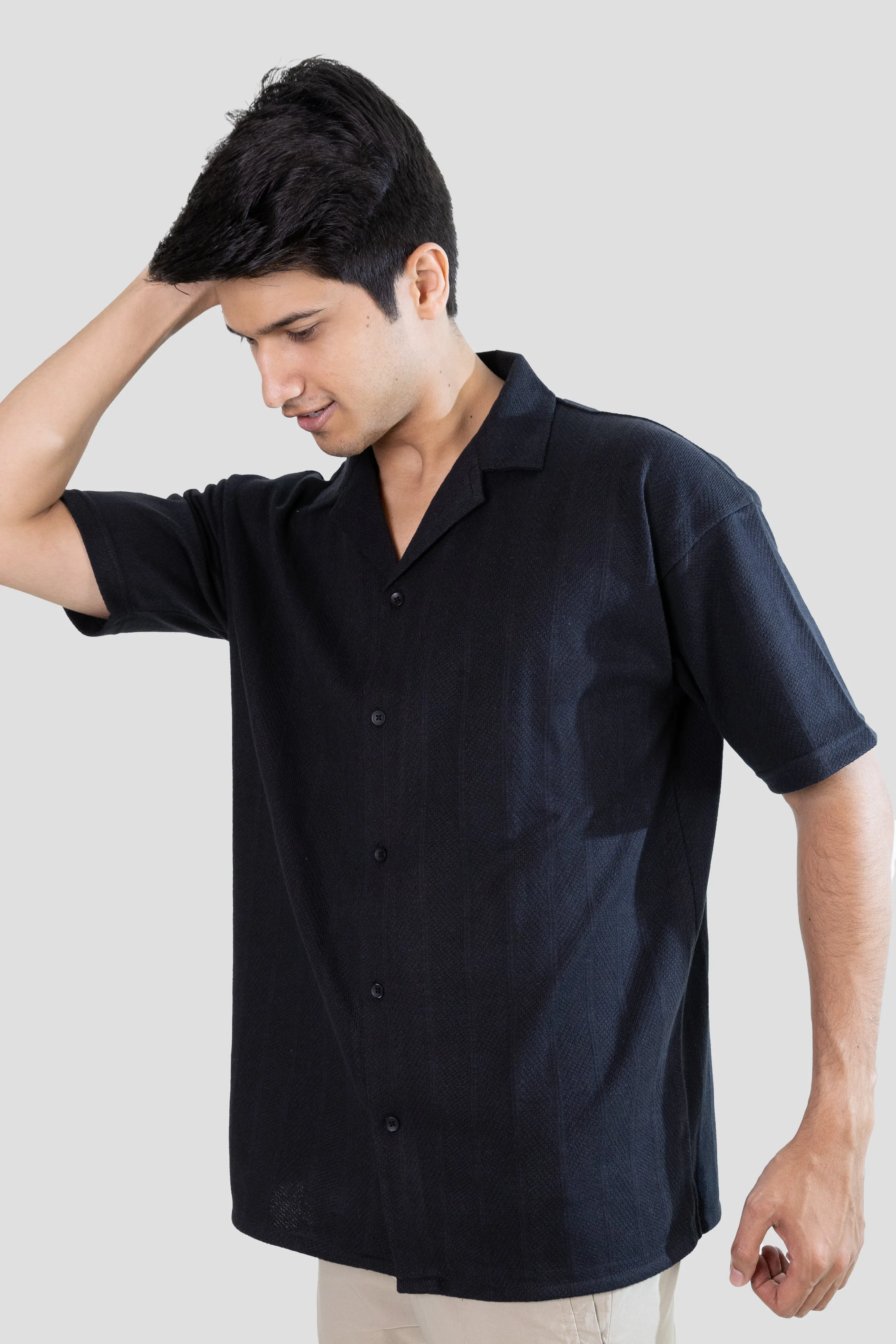 Cuban Stripe Shirt - Black