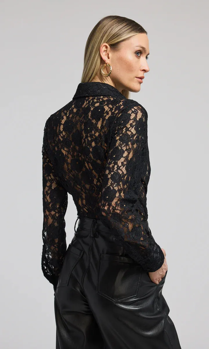 Delania Lace Blouse - Black