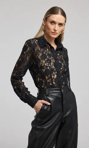 Delania Lace Blouse - Black