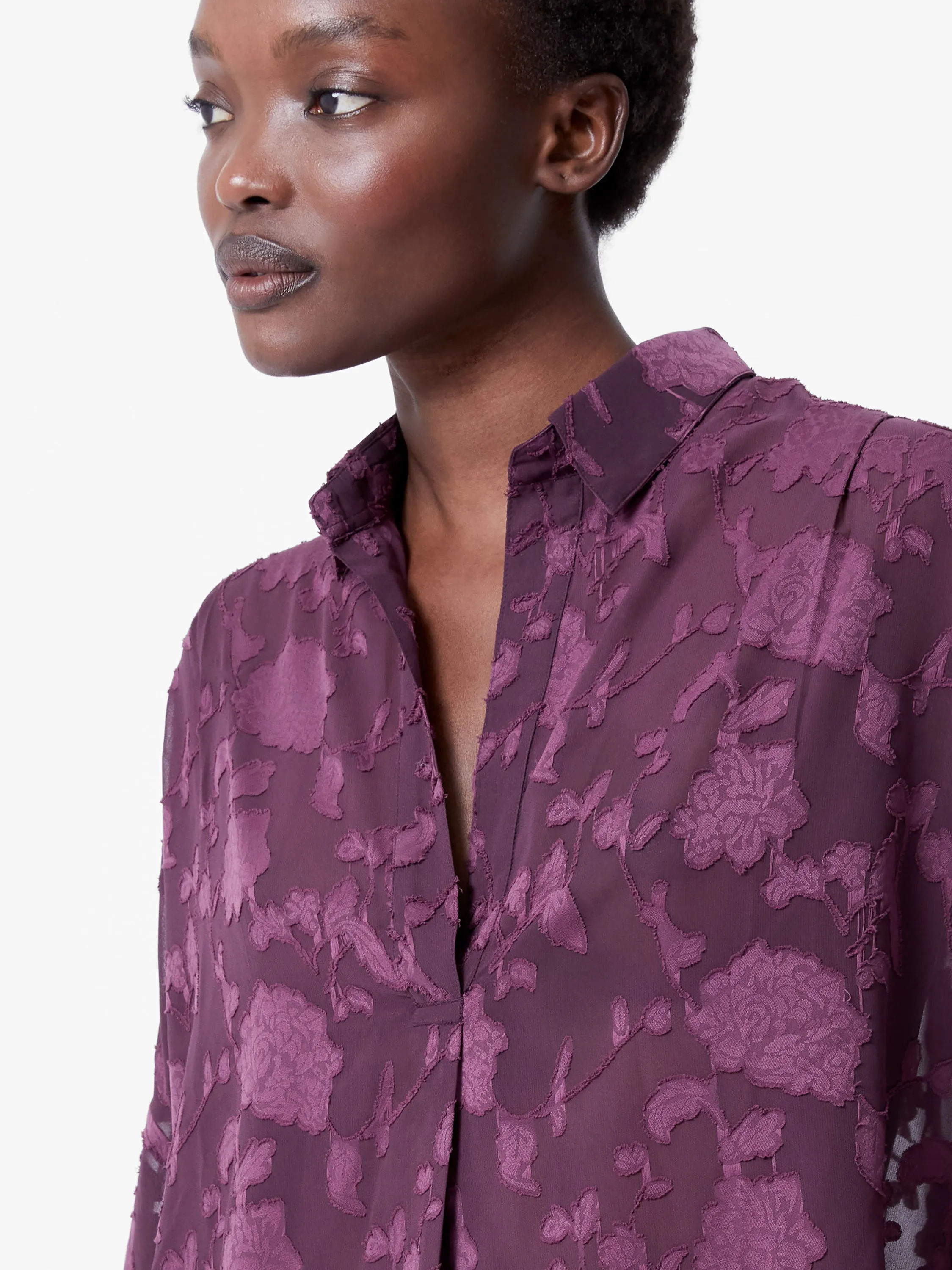 Devore Satin Popover Shirt