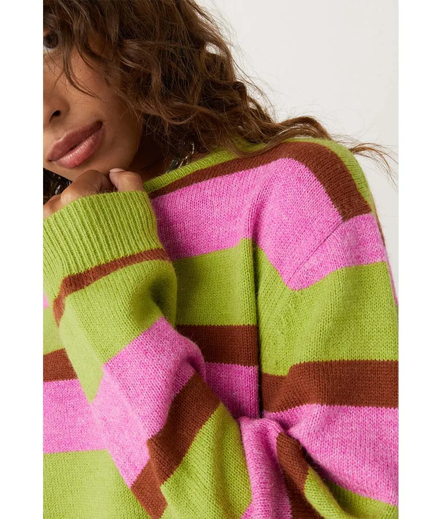 Electric Julep Stripe Oversized Pullover