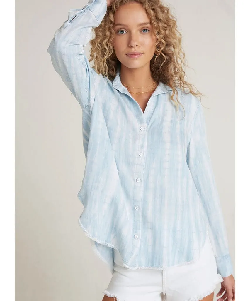 Fray Hem Flowy Button Down Vintage Havana