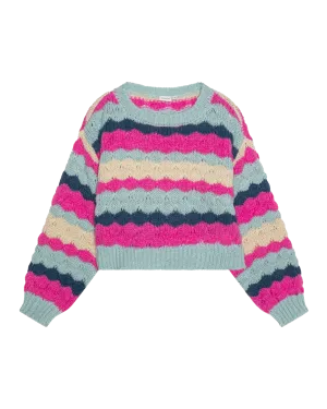 Girls Nunna Short Knit Jumper in Phlox Pink