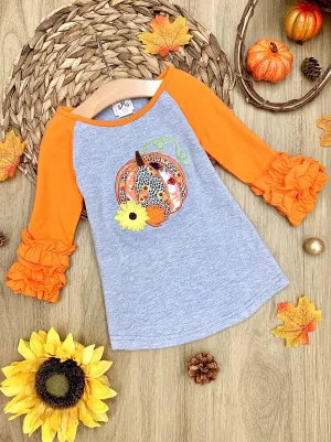 Harvest Time Ruffled Raglan Top