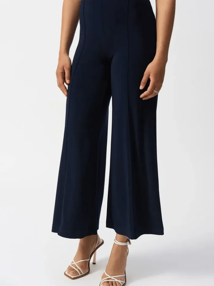 Joseph Ribkoff Women's Silky Knit Wide Leg Trousers In Midnight Blue 251017 Col 2166