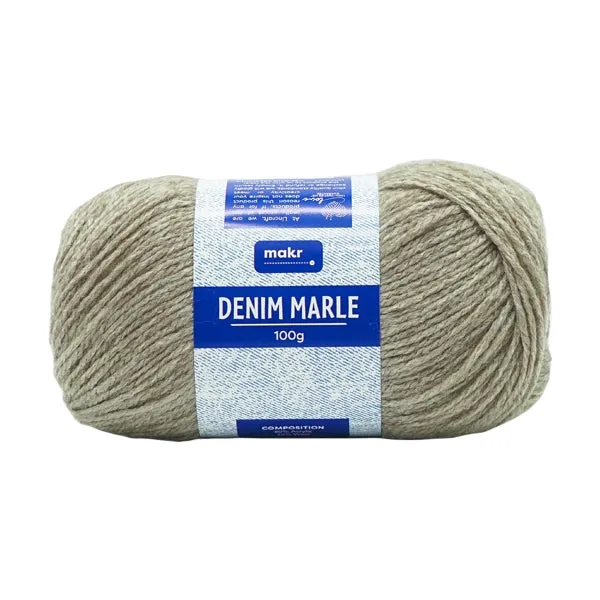 Makr Denim Marle Crochet & Knitting Yarn, 100g Acrylic/Wool Yarn