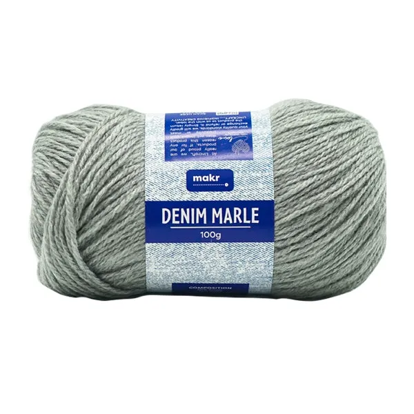 Makr Denim Marle Crochet & Knitting Yarn, 100g Acrylic/Wool Yarn