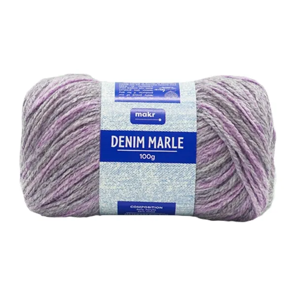 Makr Denim Marle Crochet & Knitting Yarn, 100g Acrylic/Wool Yarn