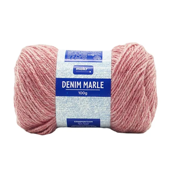 Makr Denim Marle Crochet & Knitting Yarn, 100g Acrylic/Wool Yarn