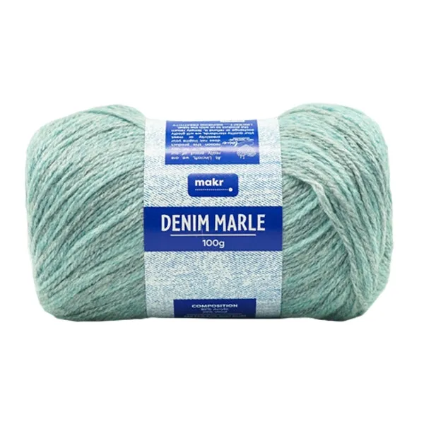 Makr Denim Marle Crochet & Knitting Yarn, 100g Acrylic/Wool Yarn