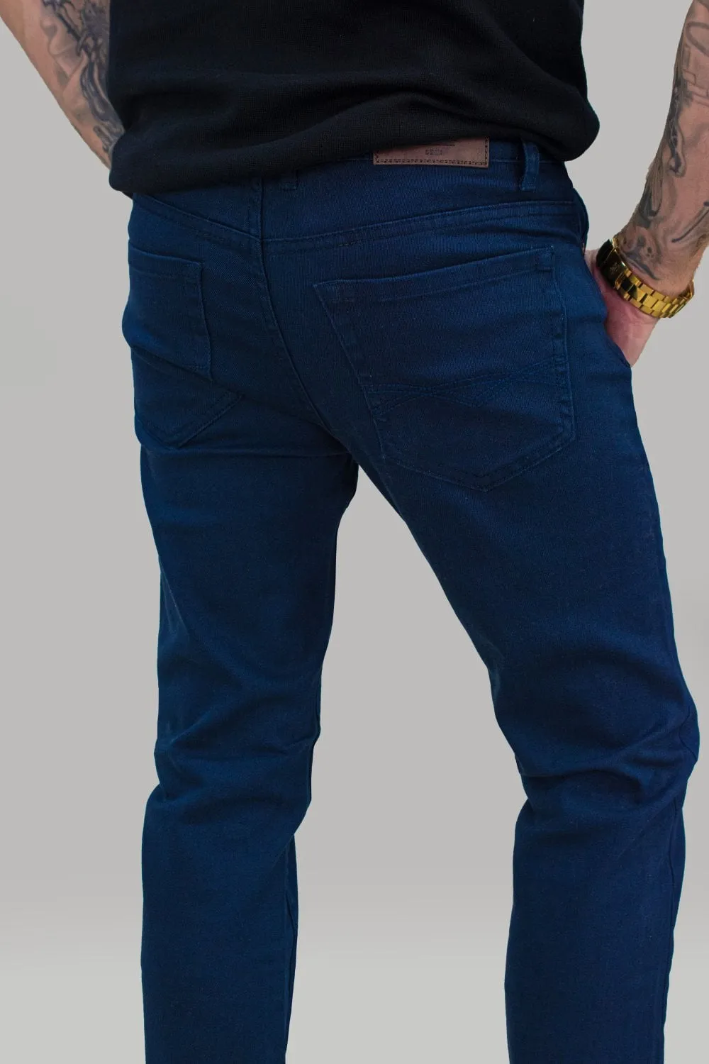 Milano Navy Long Stretch Denim Jeans