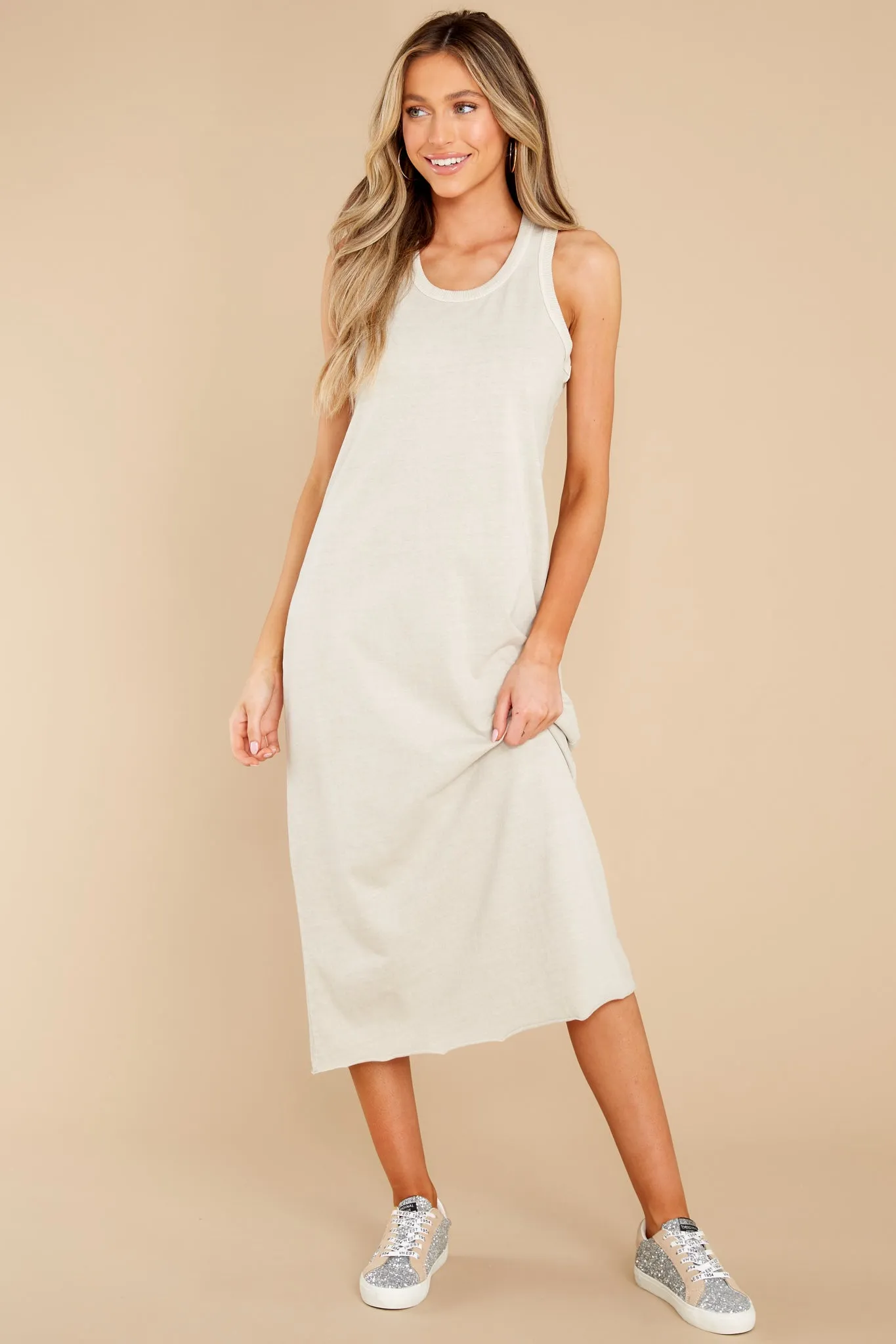 Natural Comfort Sand Midi Dress