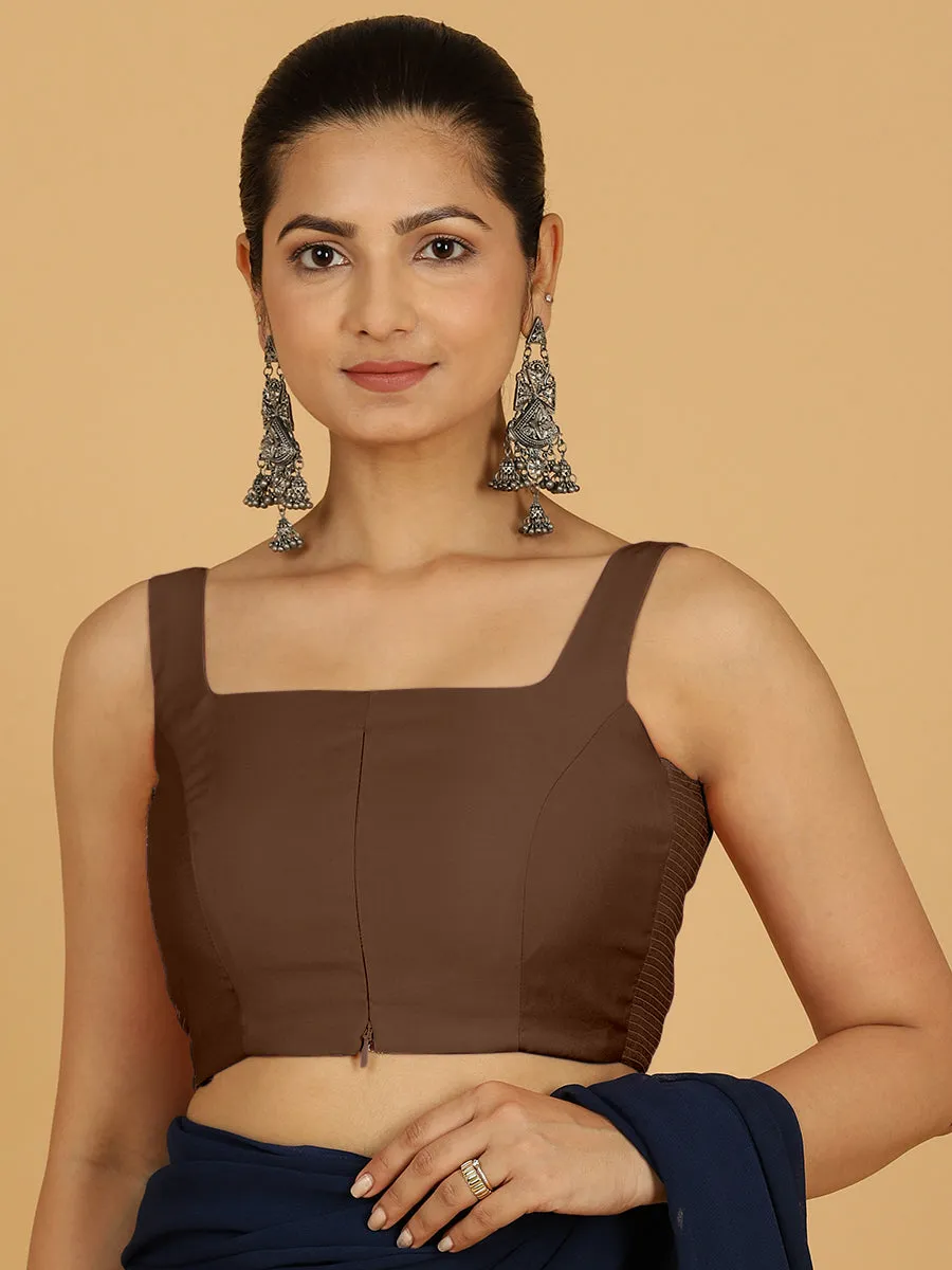 Nirma x Rozaana |  Saree Blouse in Walnut Brown