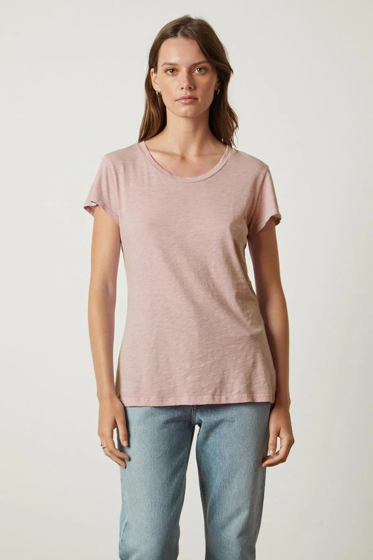 ODELIA COTTON SLUB CREW NECK TEE