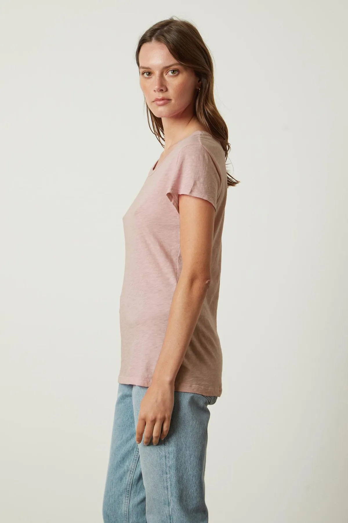 ODELIA COTTON SLUB CREW NECK TEE