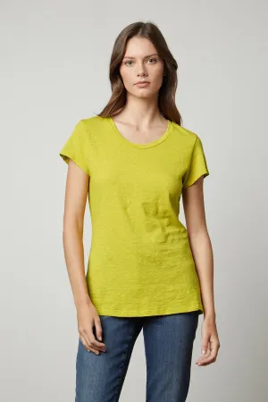 ODELIA COTTON SLUB CREW NECK TEE