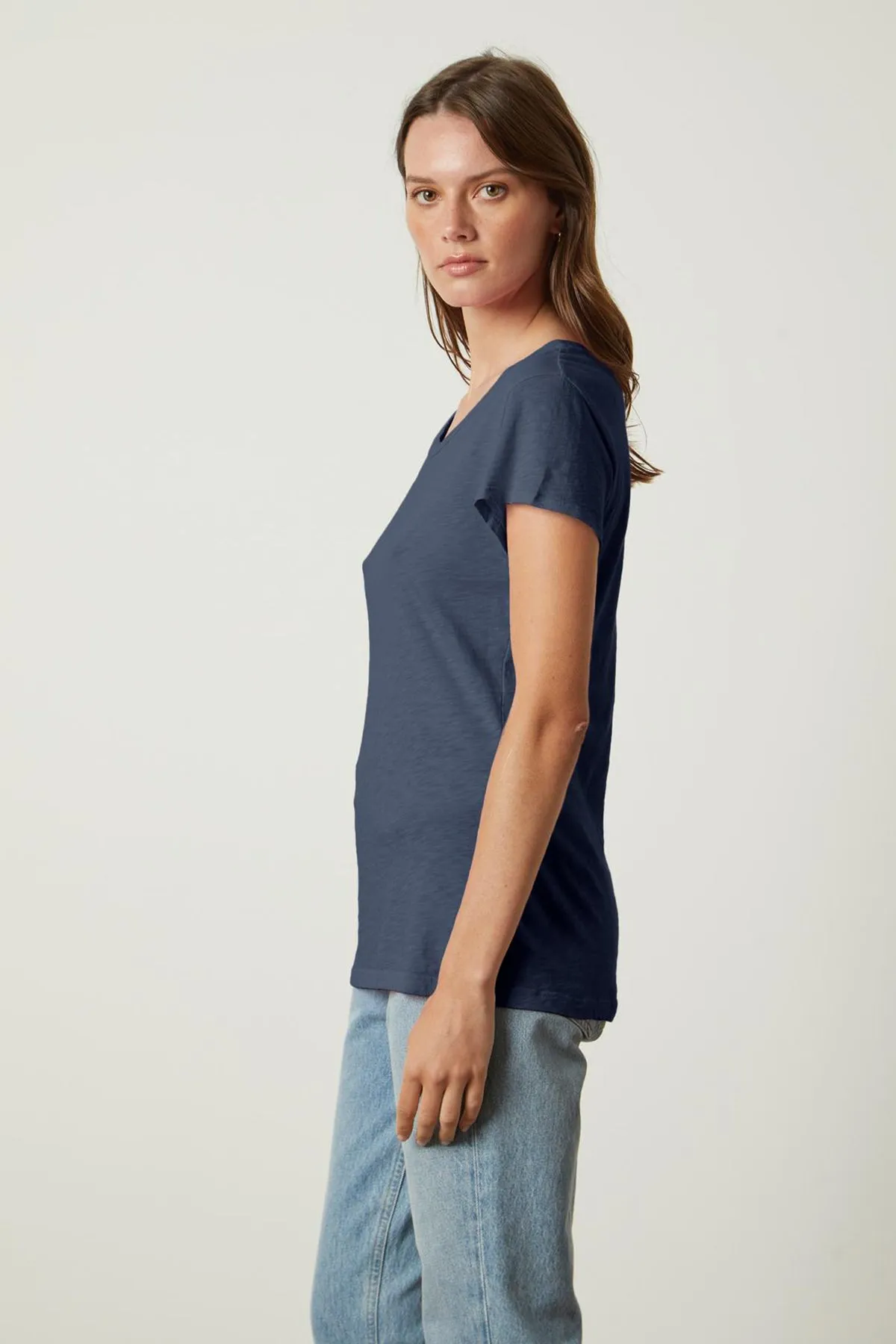 ODELIA COTTON SLUB CREW NECK TEE