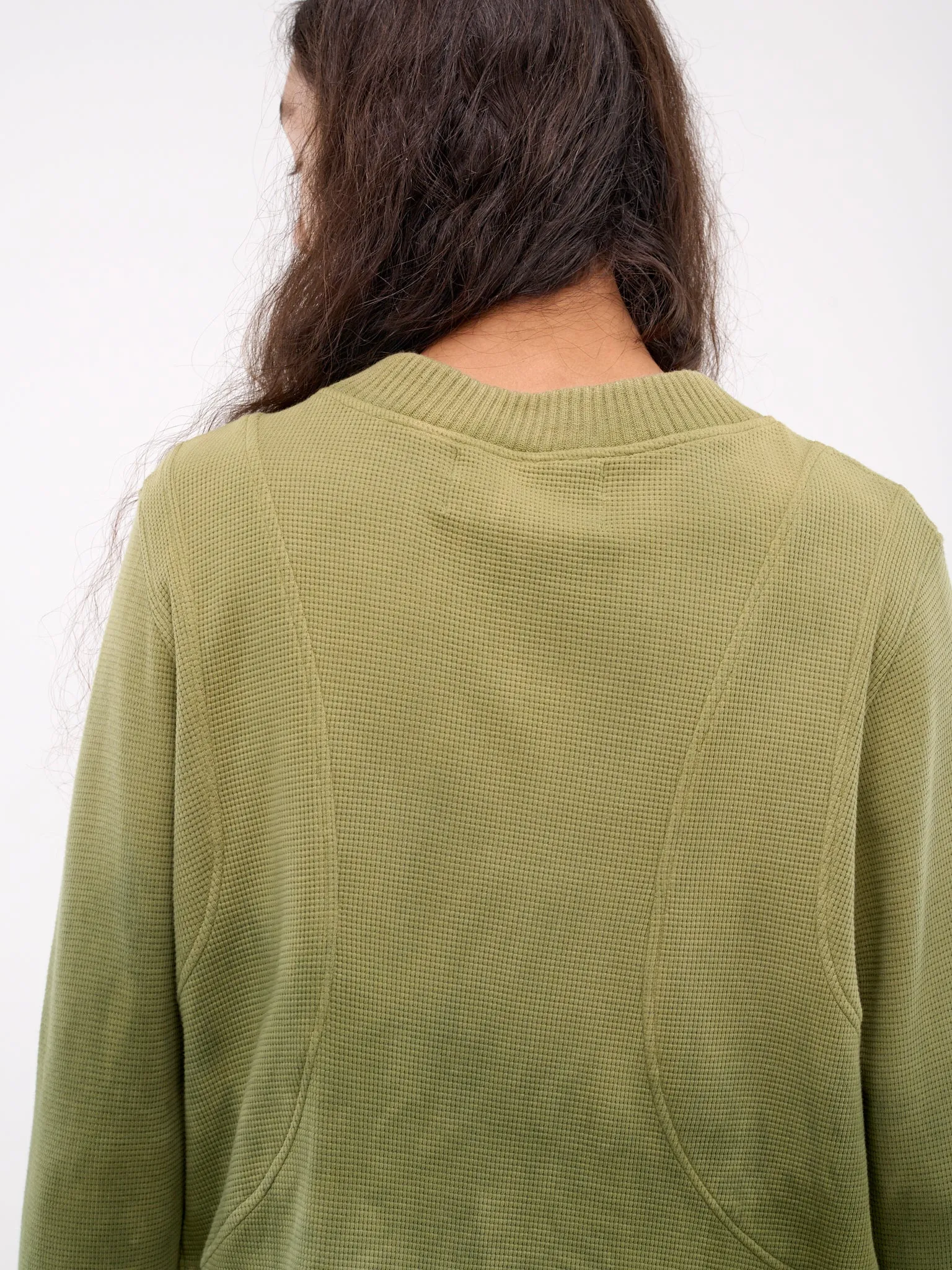 Paneled Waffle Jersey Long Sleeves (WAFLLS-DIPPED-GREEN)