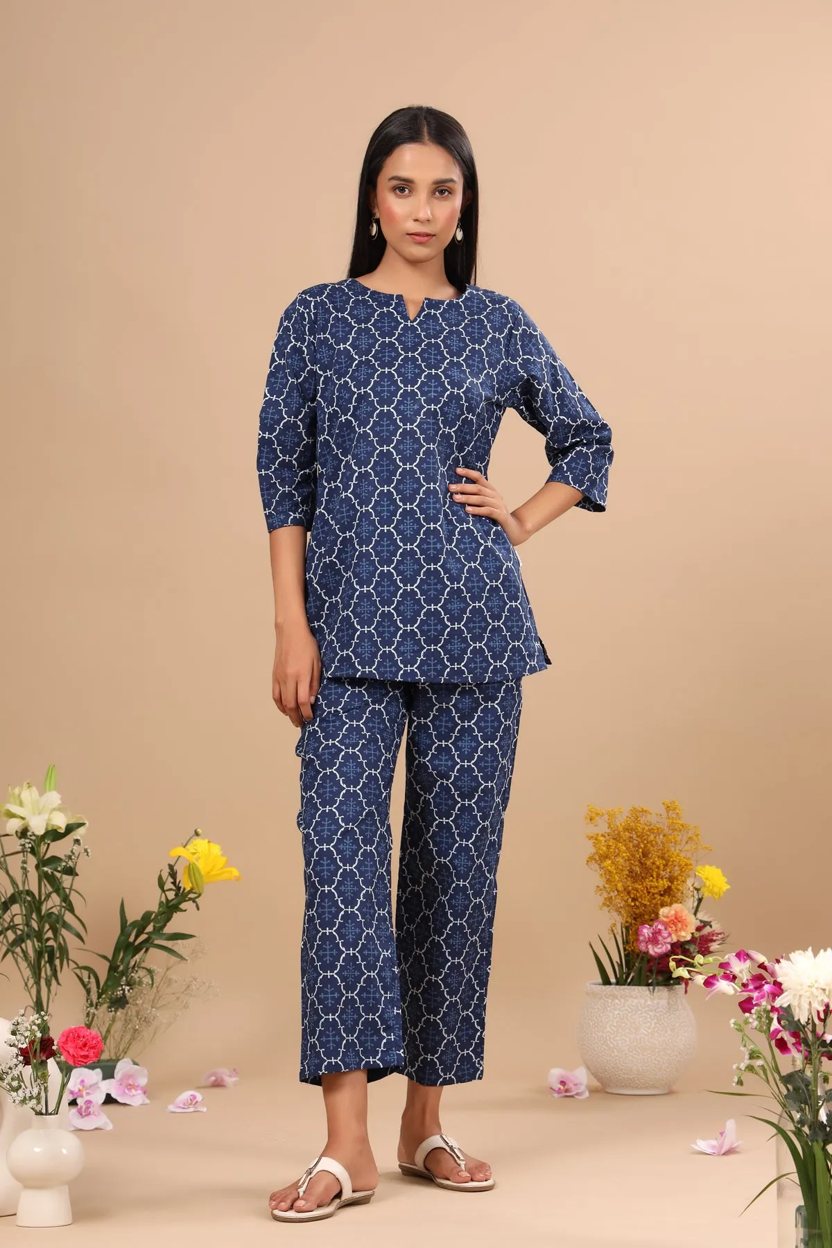 Paradise on Blue Loungewear Top Set