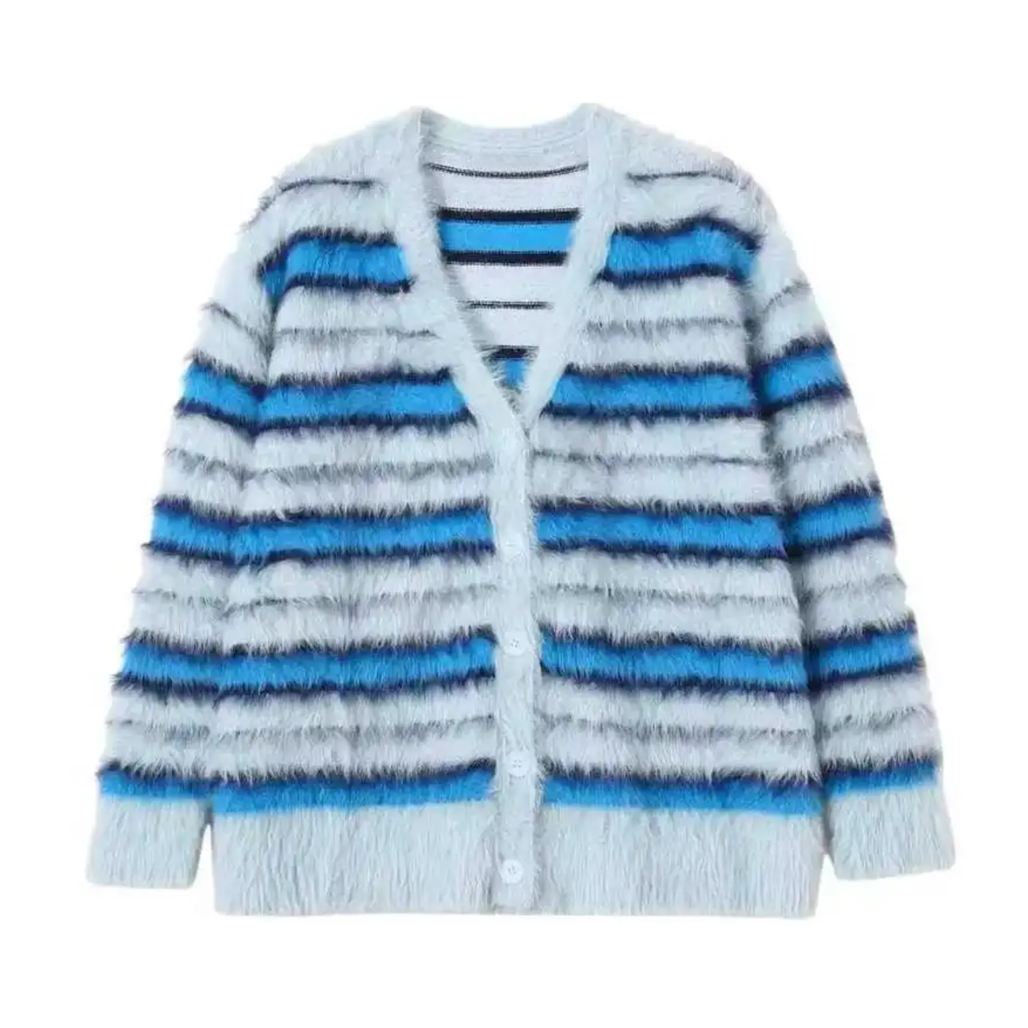 Pre Order:  Fringe Stripes Knit Cardigan