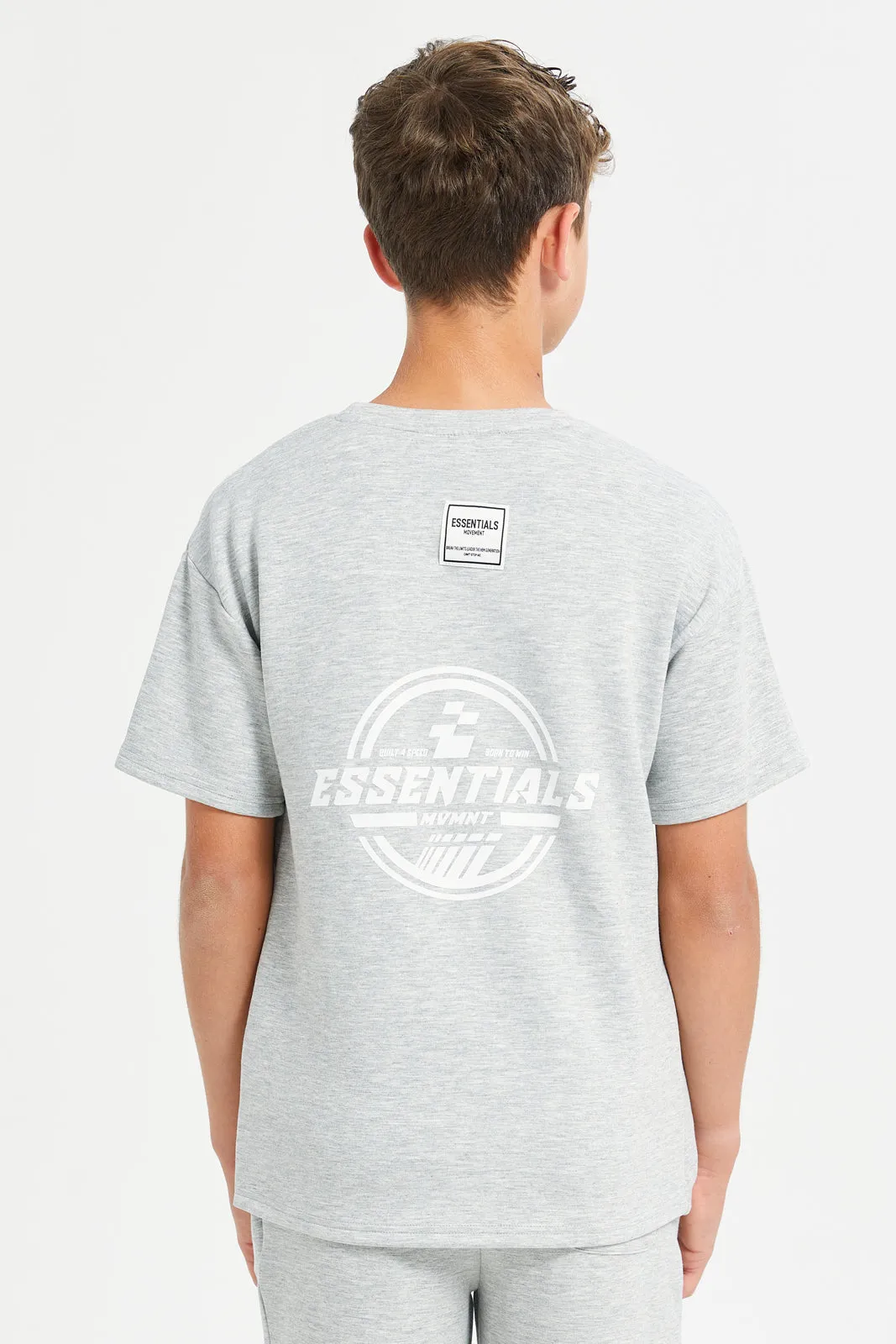 Senior Boys Grey Short Sleeve T-Shirts