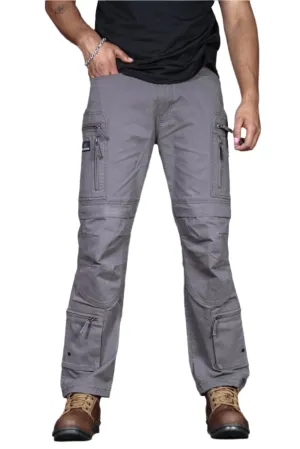 Straight Zip 12 Pocket Cargo with adjustable bottoms (Grey) style - 53