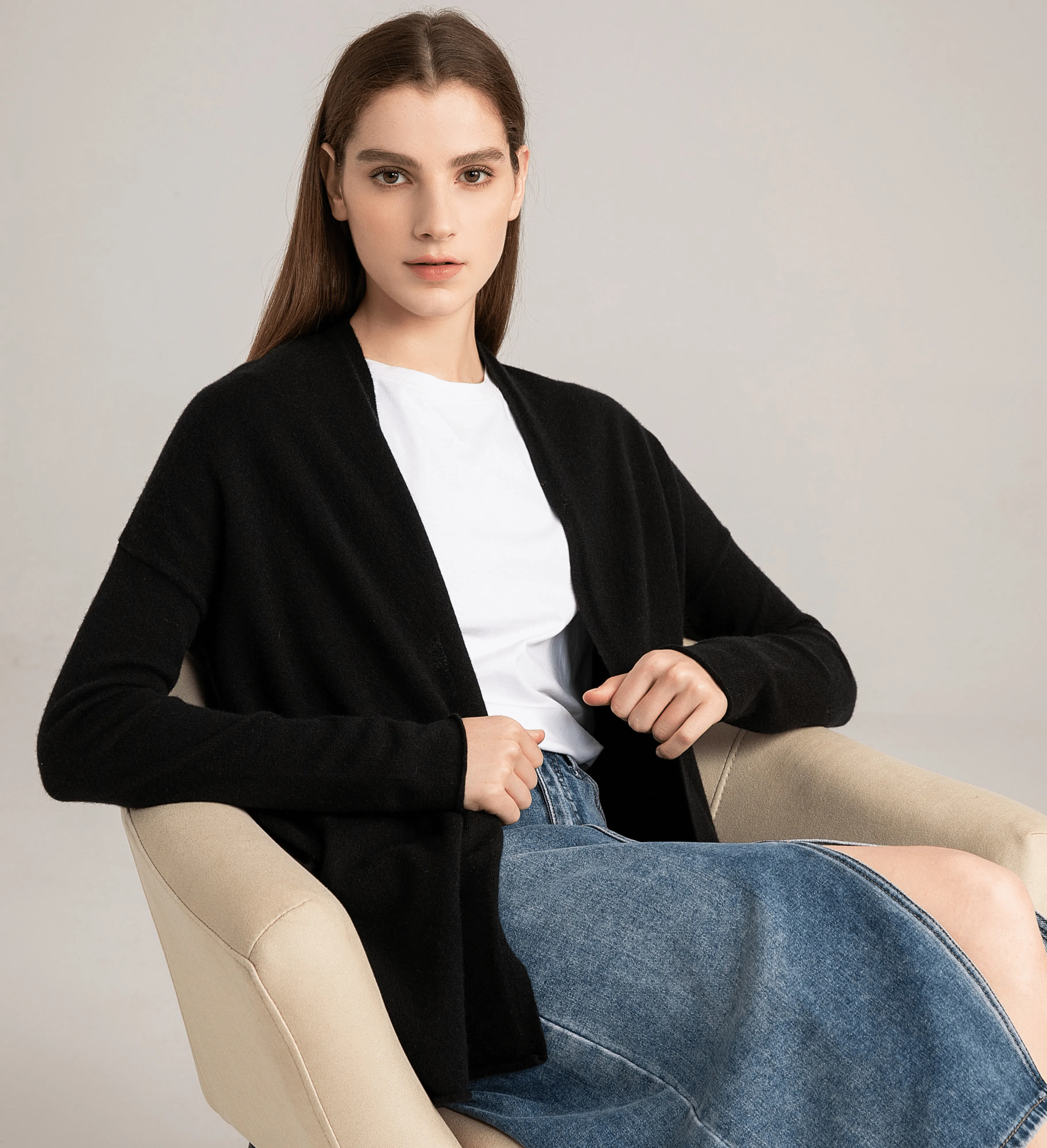 The Open Front Cashmere Cardigan Wrap