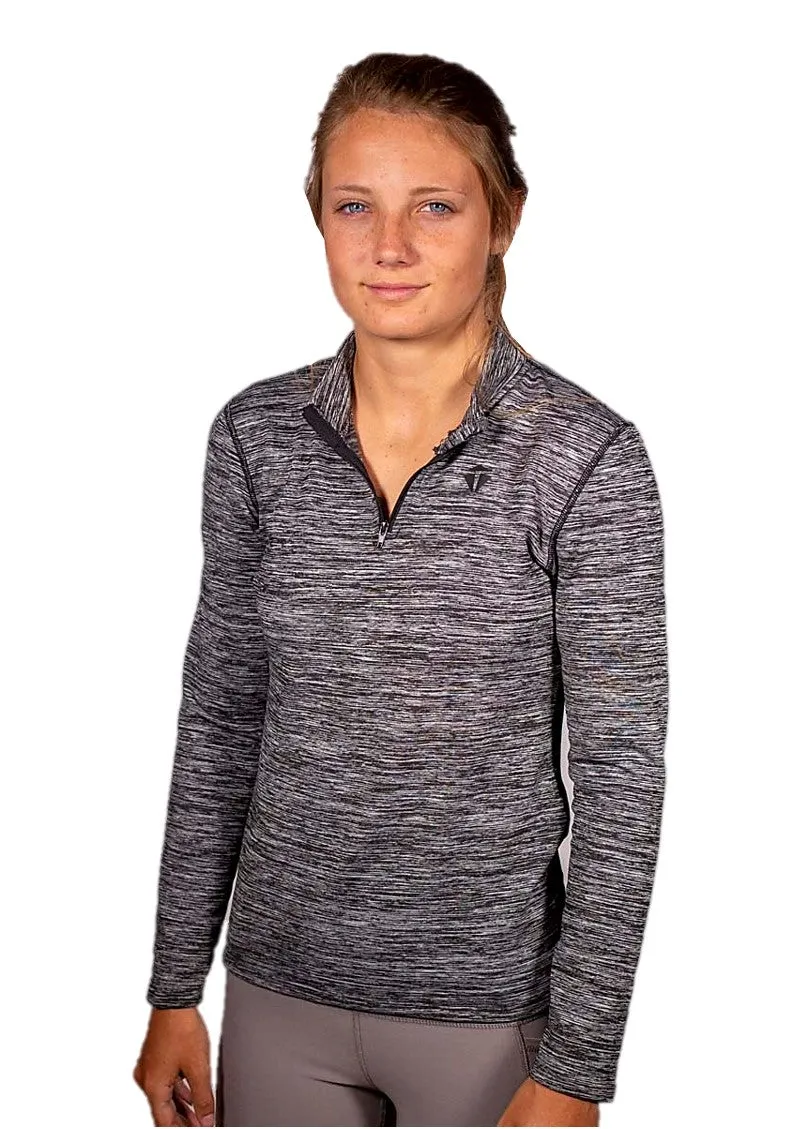 THEUS Sleek Fit Women's 1/4 Zip Long Sleeve Micro Fleece Interior Running Shirt