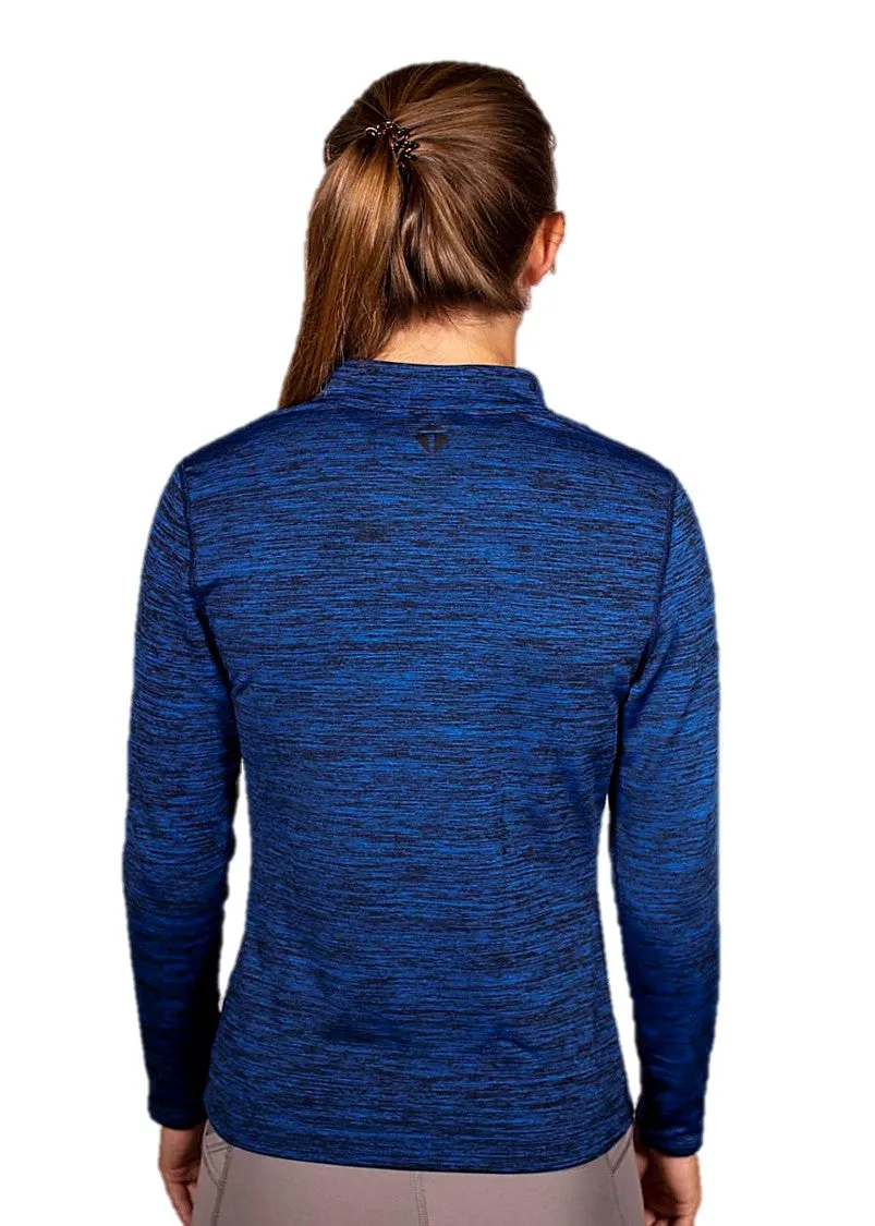 THEUS Sleek Fit Women's 1/4 Zip Long Sleeve Micro Fleece Interior Running Shirt