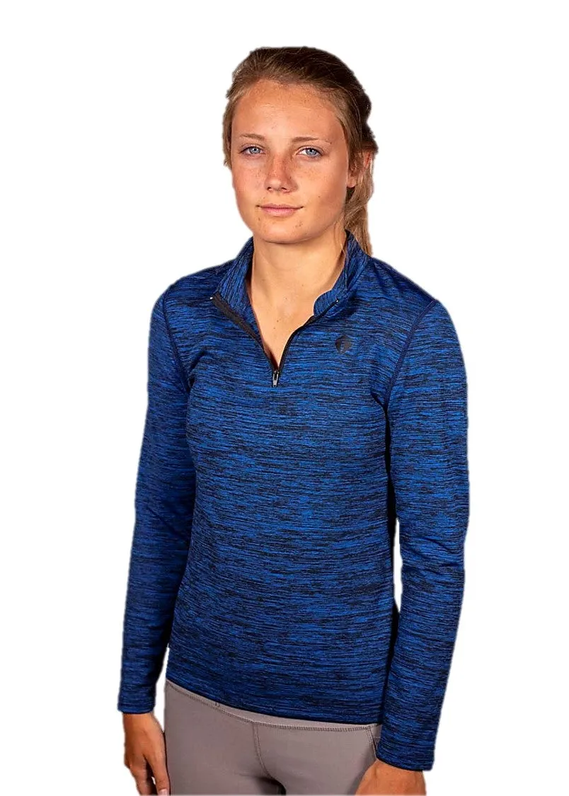 THEUS Sleek Fit Women's 1/4 Zip Long Sleeve Micro Fleece Interior Running Shirt