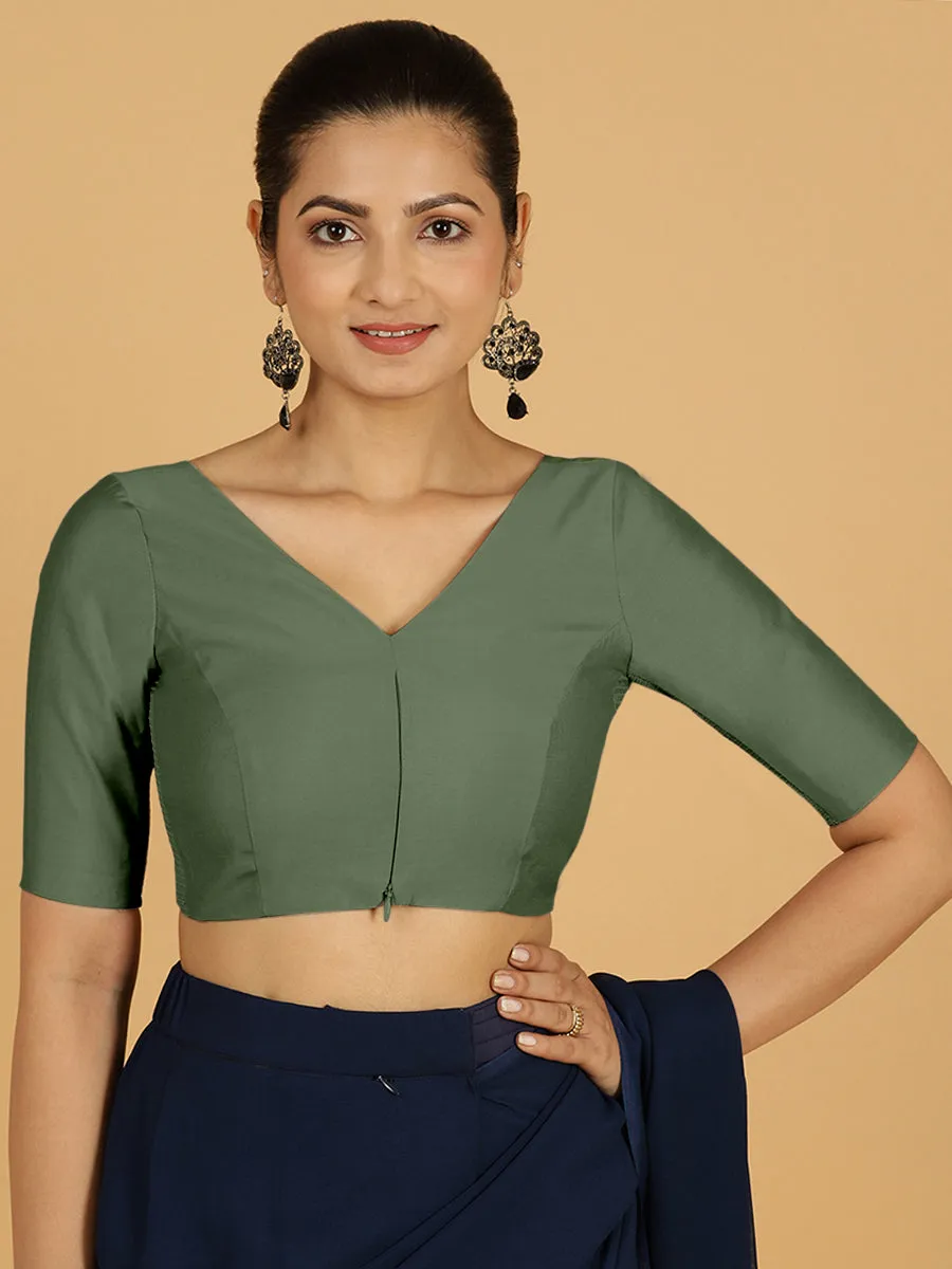 Vedika x Rozaana |  Saree Blouse in Hunter Green